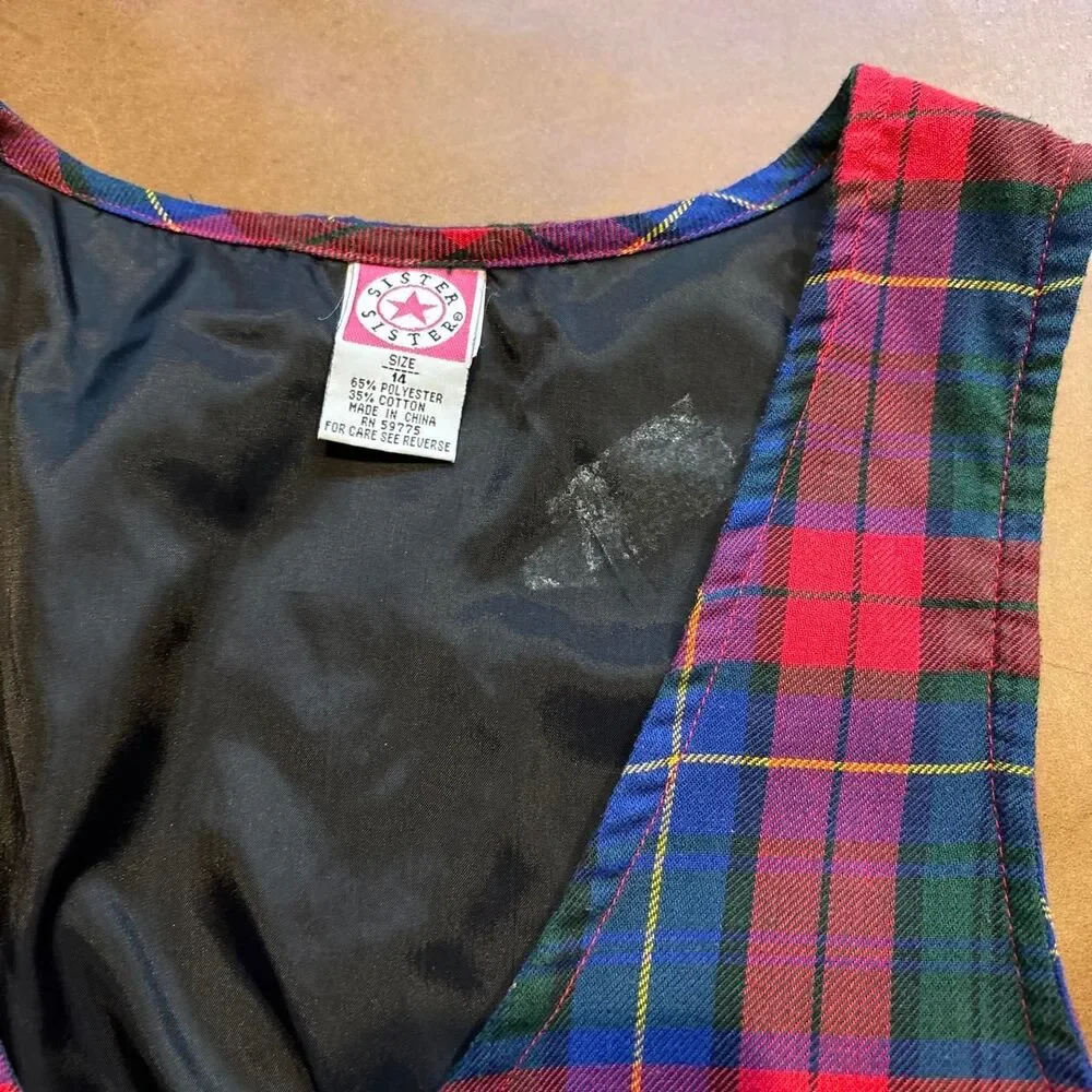 Vintage Sister Sister Plaid Vest